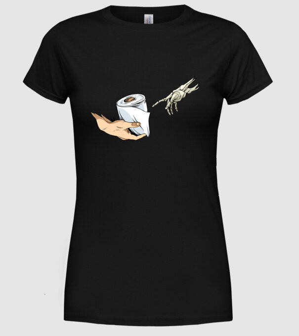 Michelangelo coronavirus hârtie igienică model negru pe tricou