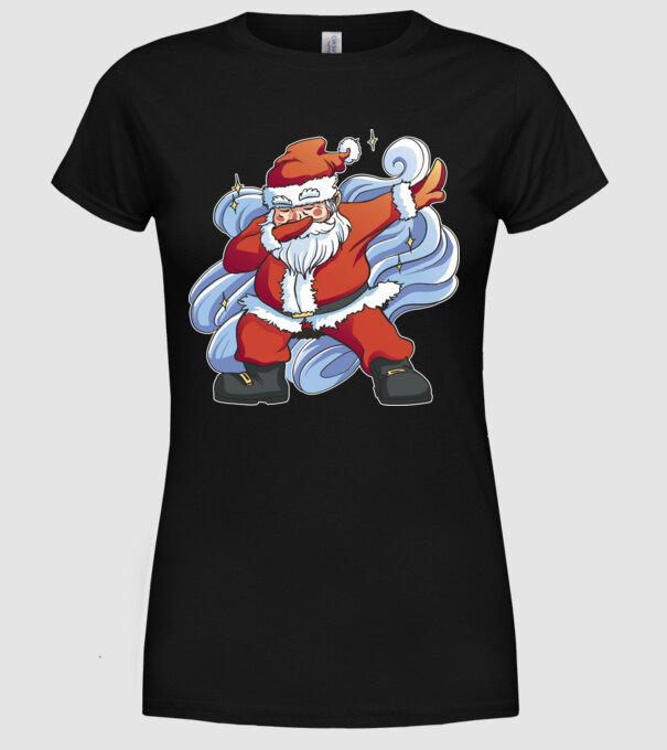Moș Crăciun DAB pentru Crăciun model negru pe tricou