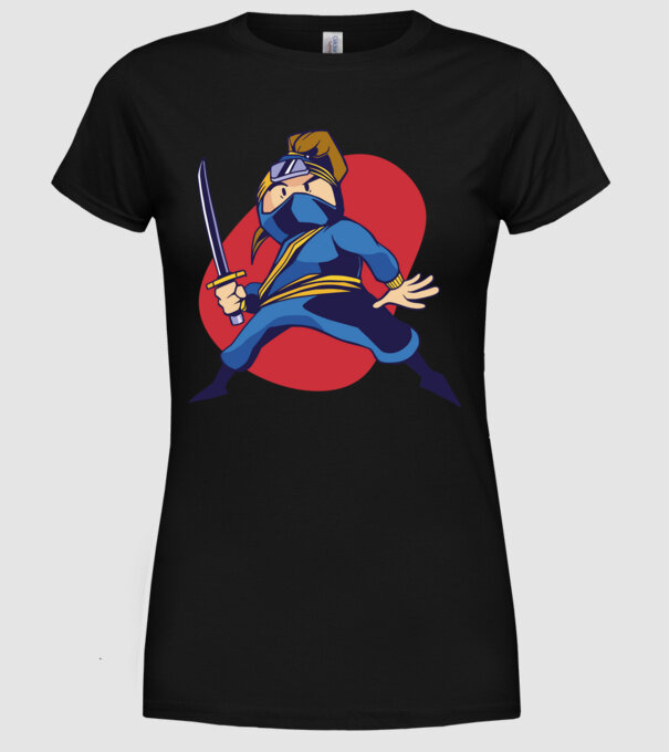 Copil Ninja model negru pe tricou
