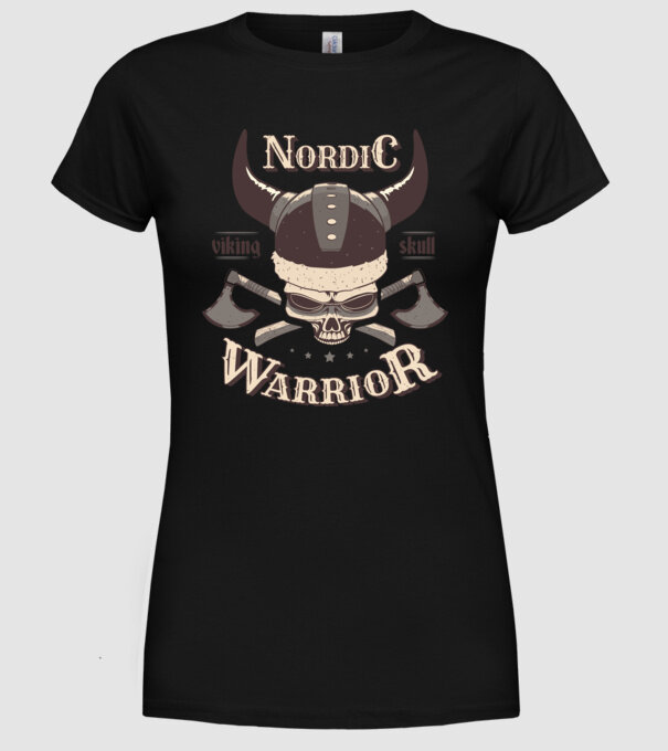 Nordic Warrior model negru pe tricou