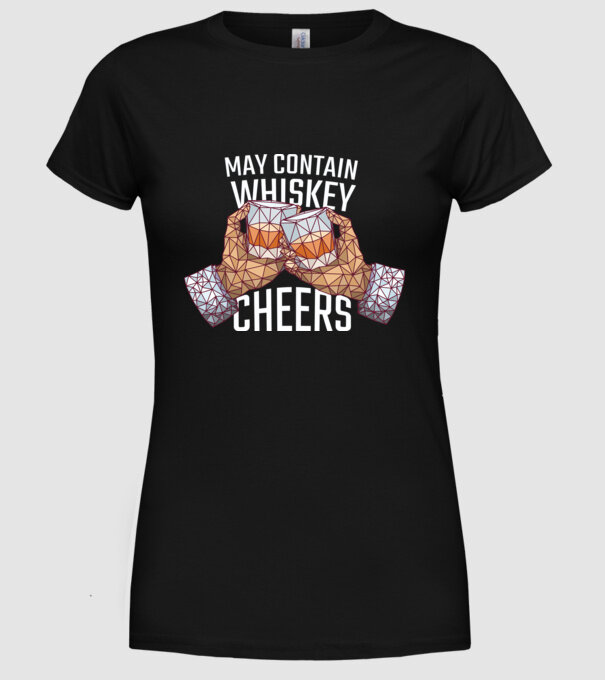 Poate conține urme de whisky model negru pe tricou
