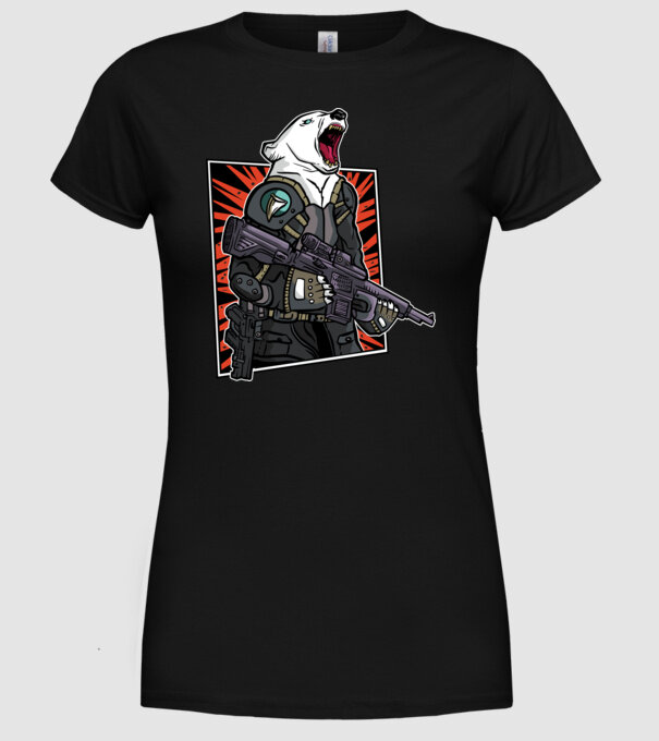 Ursul rusesc înarmat model negru pe tricou