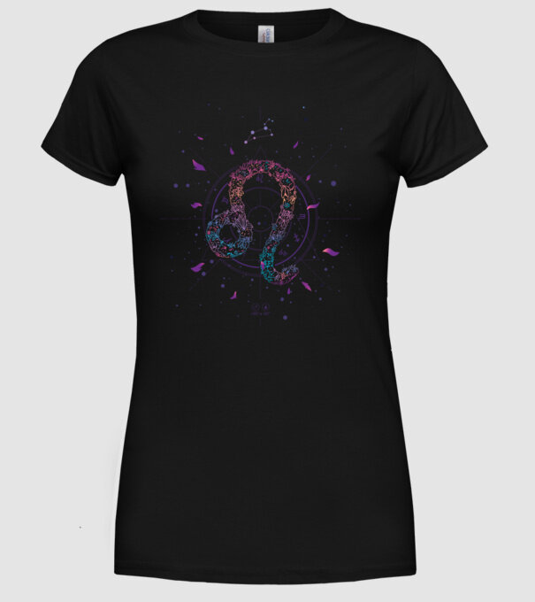 Leo Zodiac model negru pe tricou