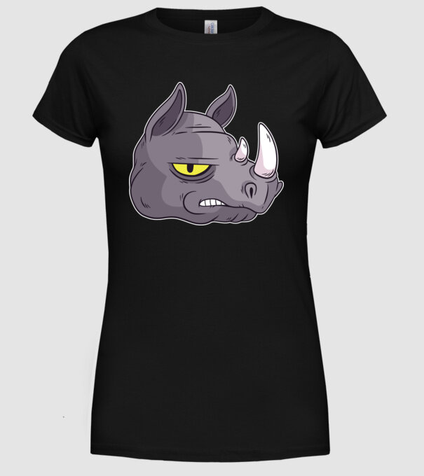 Cap de rinocer model negru pe tricou