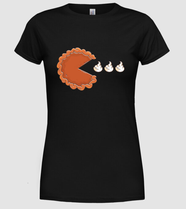 Pacman Cookie model negru pe tricou