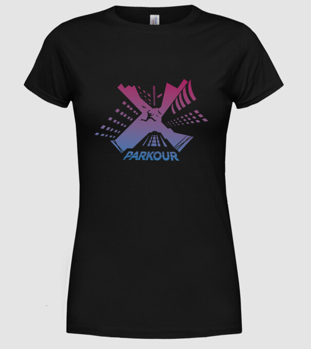 Parkour model negru pe tricou