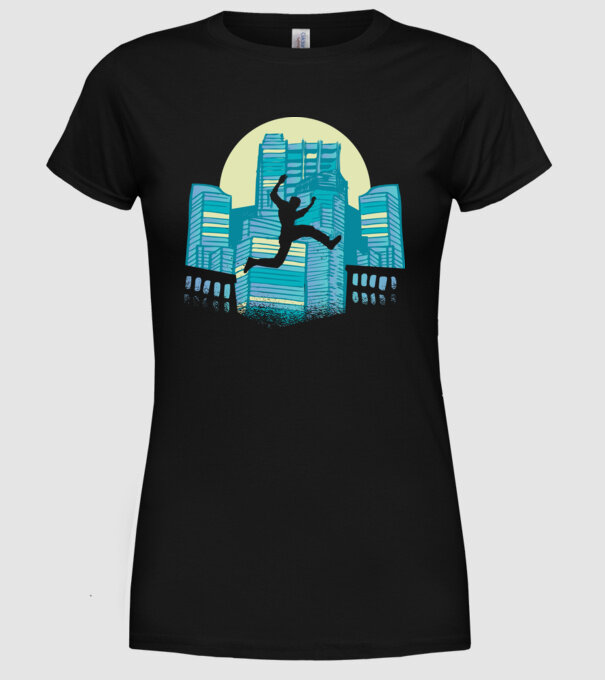 Parkour model negru pe tricou