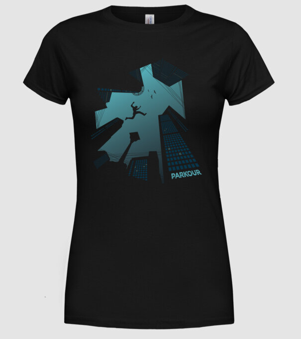 Tricou design Parkour model negru pe tricou