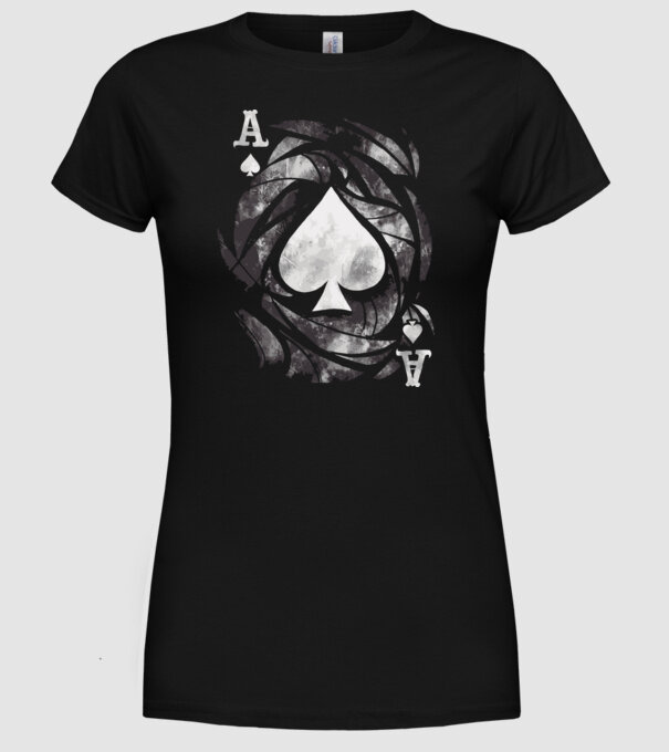 As de pică model negru pe tricou