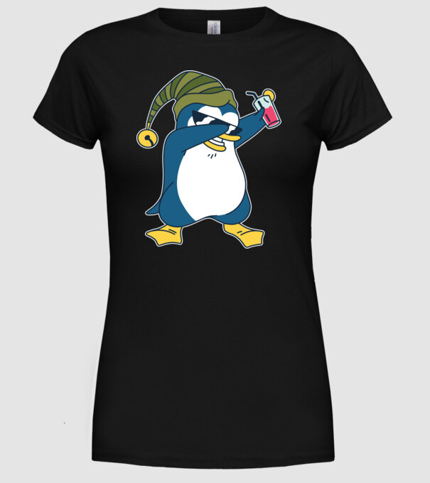 Pinguin DAB model negru pe tricou
