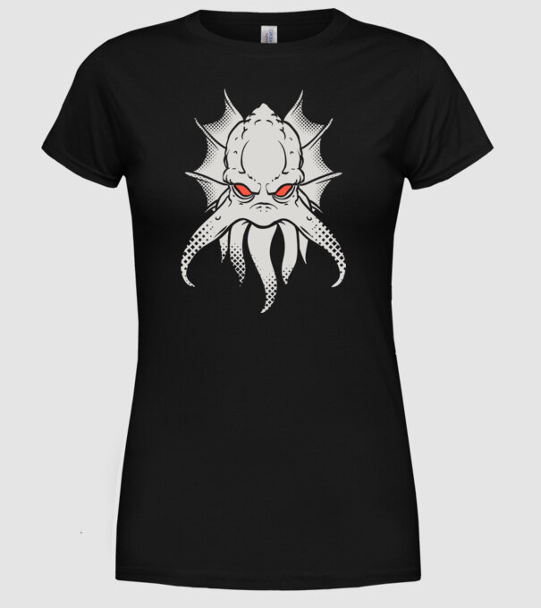 Cap de caracatiță model negru pe tricou