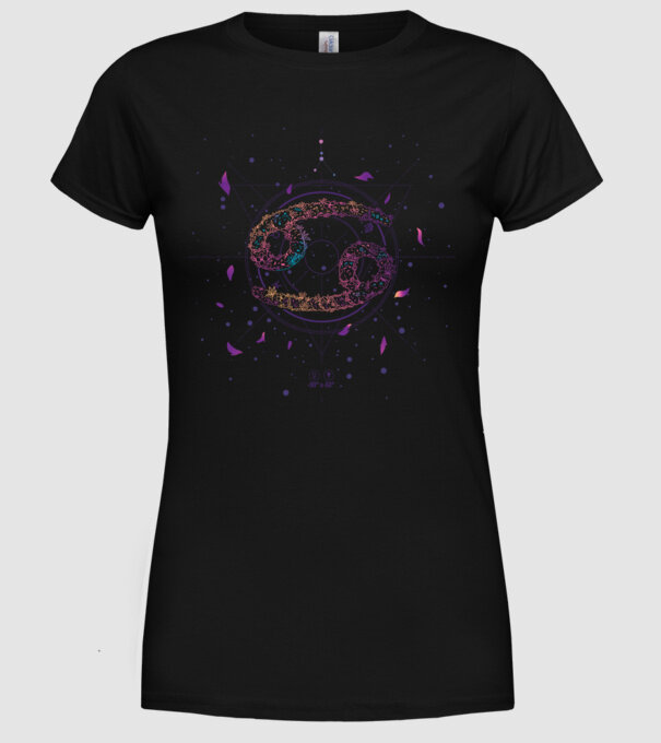 Cancer Zodiac model negru pe tricou