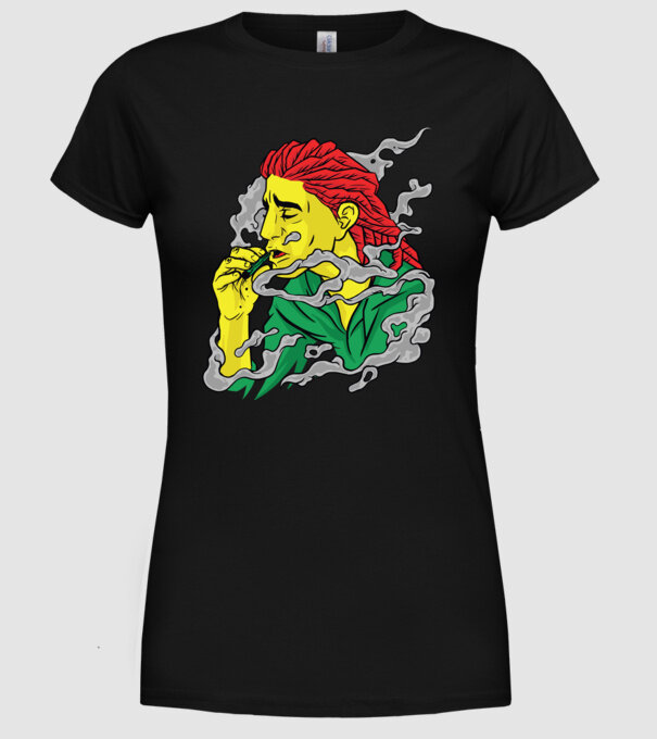 Dreadlock model negru pe tricou