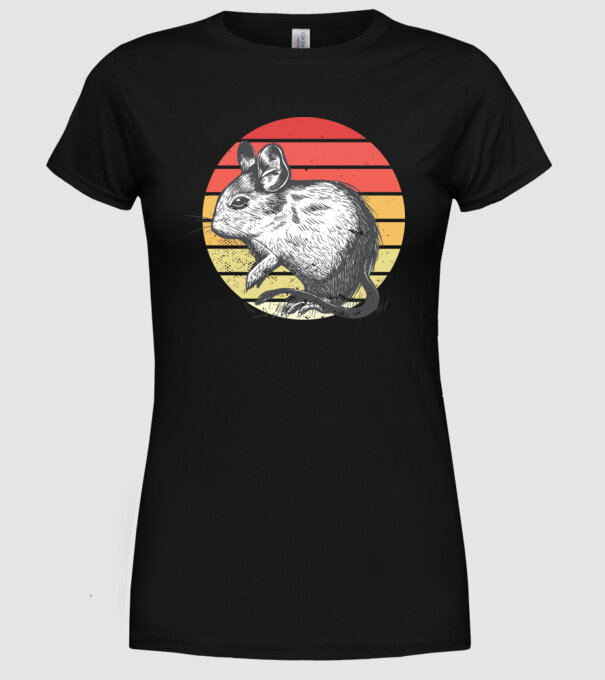 Retro Degu model negru pe tricou