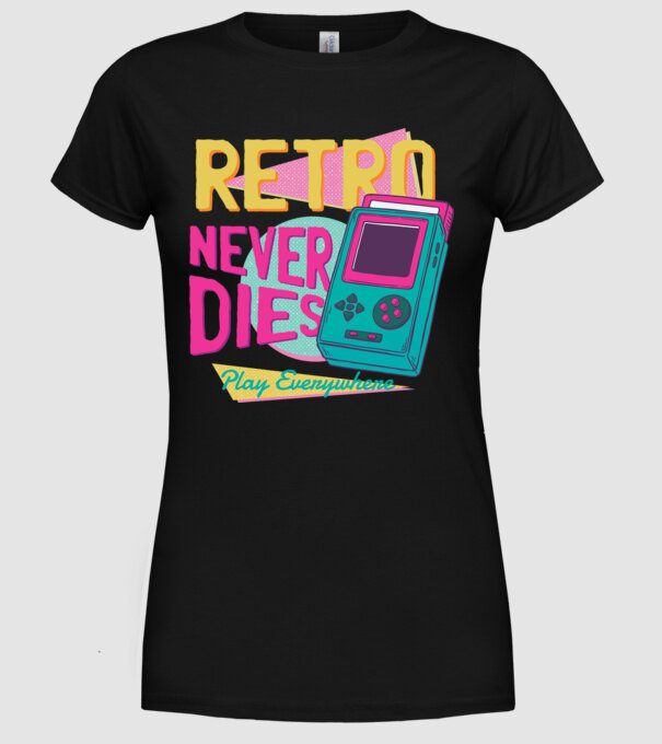 Retro Gameboy model negru pe tricou