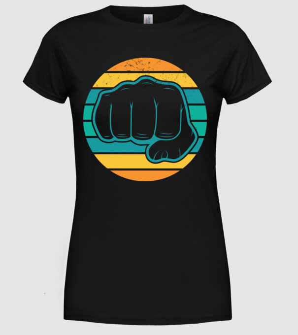 Pumn Retro model negru pe tricou