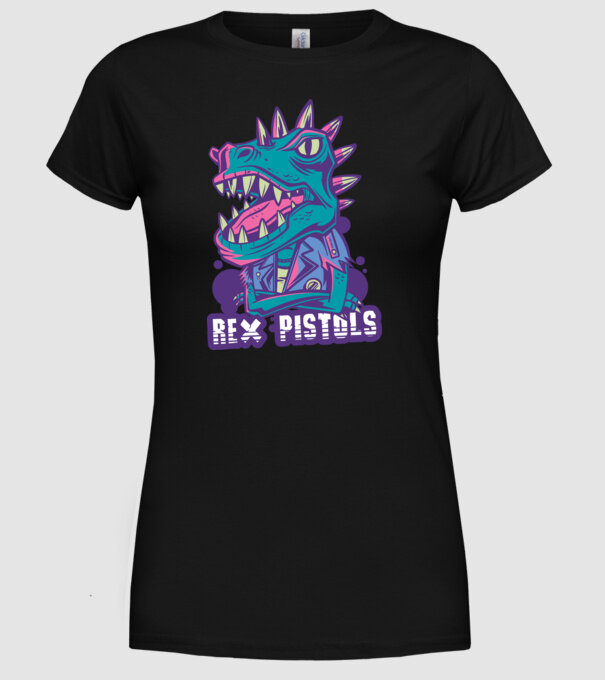 Rex Pistols model negru pe tricou