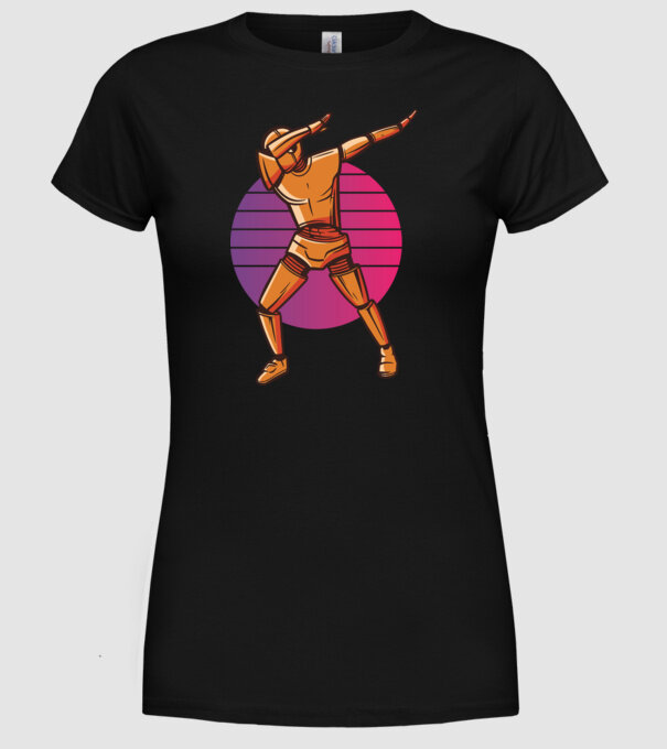Robot DAB model negru pe tricou