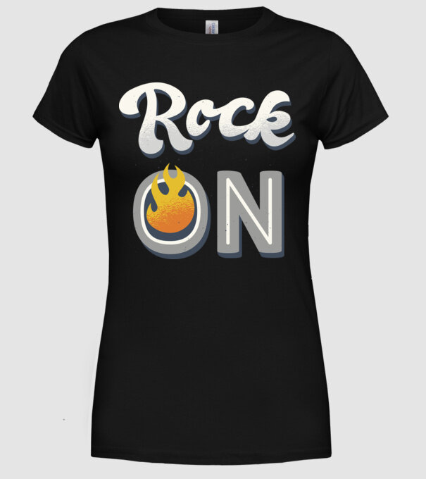 Rock On model negru pe tricou