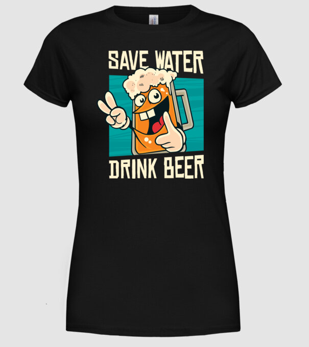 Save water, drink beer tricou amuzant bere model negru pe tricou
