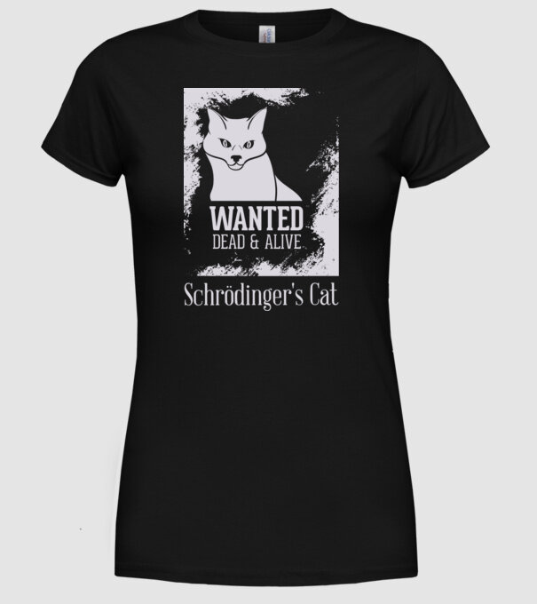 Schrödingers Cat - Dead or Alive model negru pe tricou