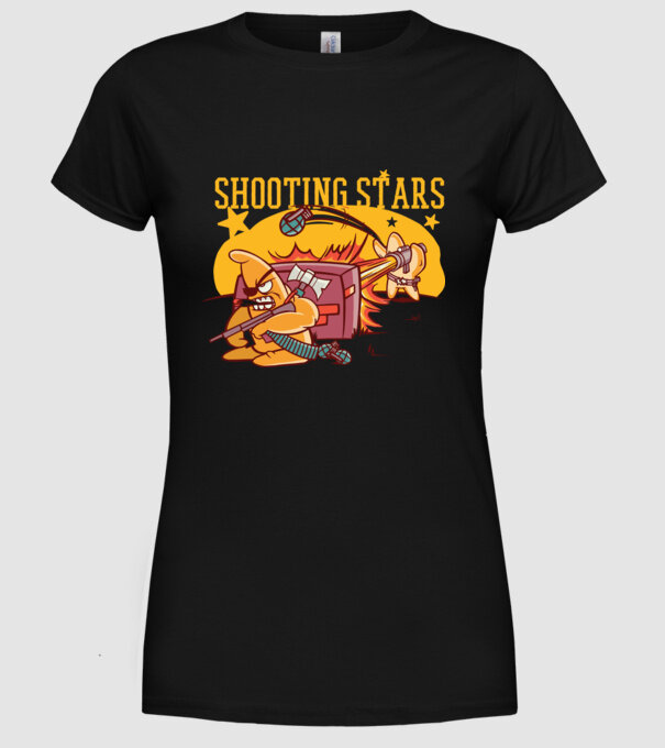 Shooting Stars model negru pe tricou