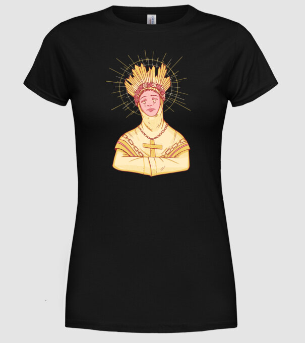 Sfânt lăcrimând model negru pe tricou