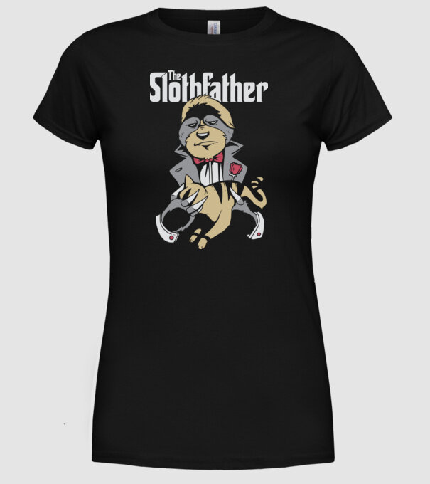 Slothfather - Naș Leneș model negru pe tricou