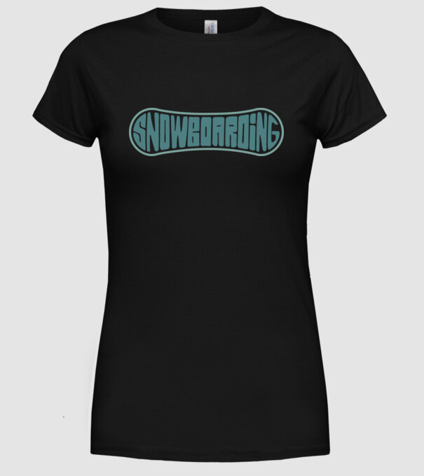 Snowboarding model negru pe tricou