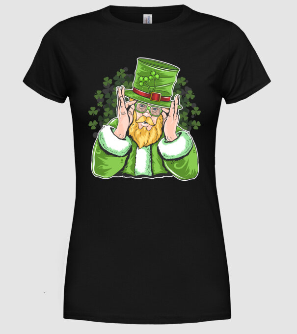 Sfântul Patrick Barbă irlandeză model negru pe tricou
