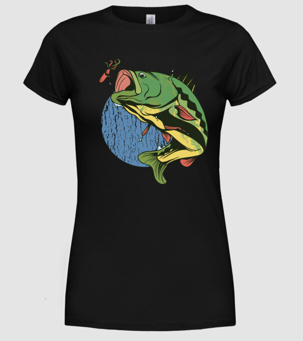 Biban Pescar model negru pe tricou