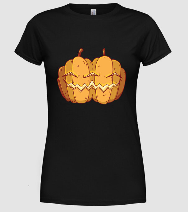 Dovleci siamezi de Halloween model negru pe tricou