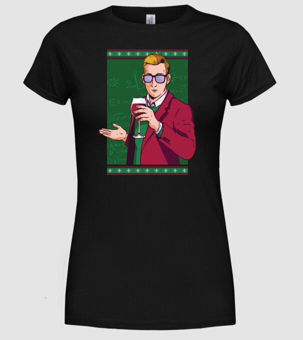 Profesor cu vin model negru pe tricou