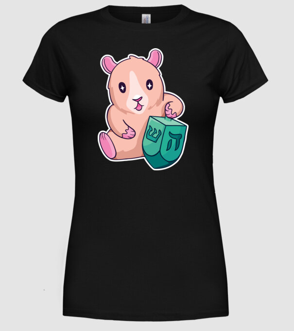 Porcușor de Guineea model negru pe tricou