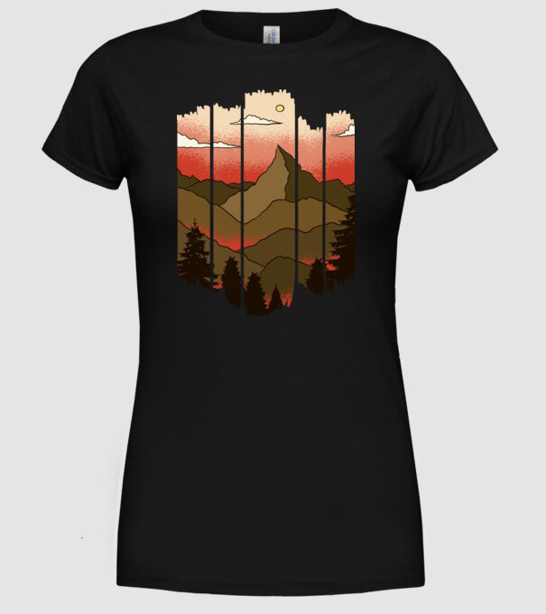 Imagine natură model negru pe tricou