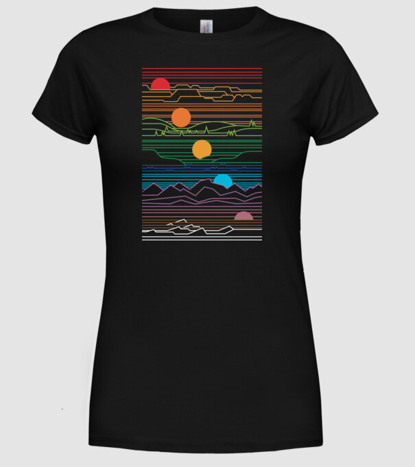 Linii Natură model negru pe tricou