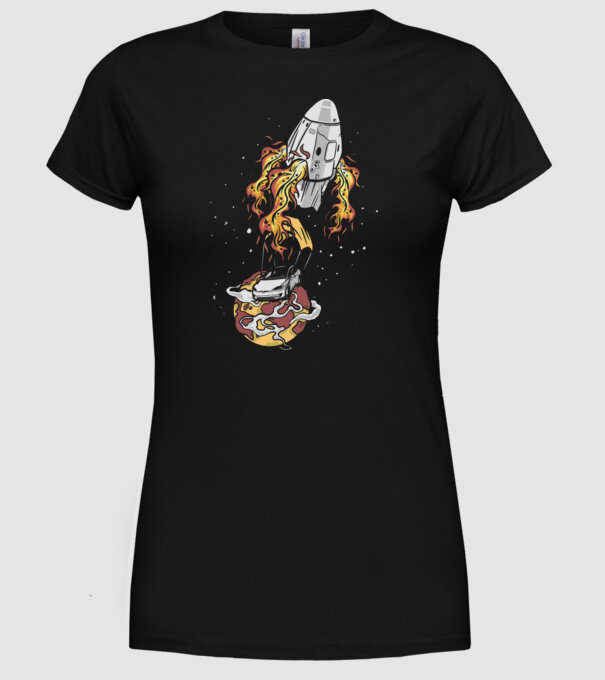 Tesla în spațiu model negru pe tricou