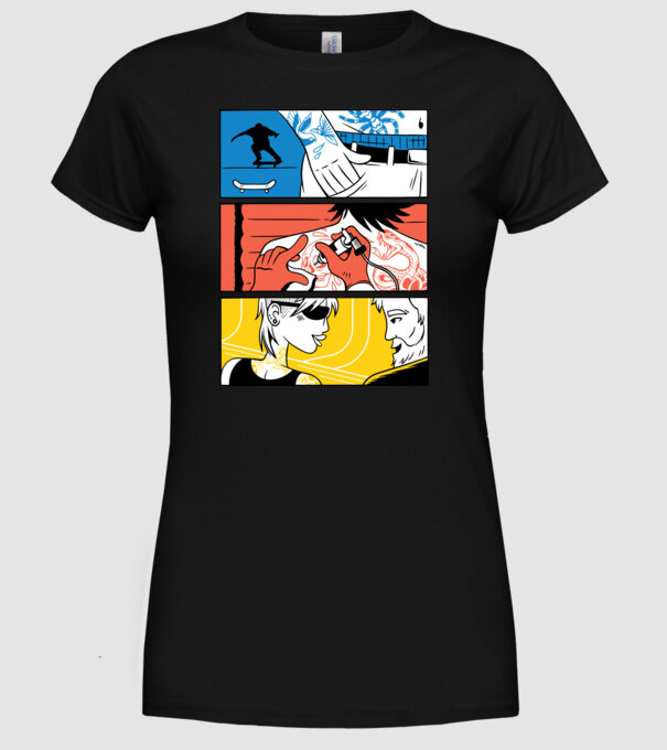 Tatuaj ilustrare model negru pe tricou