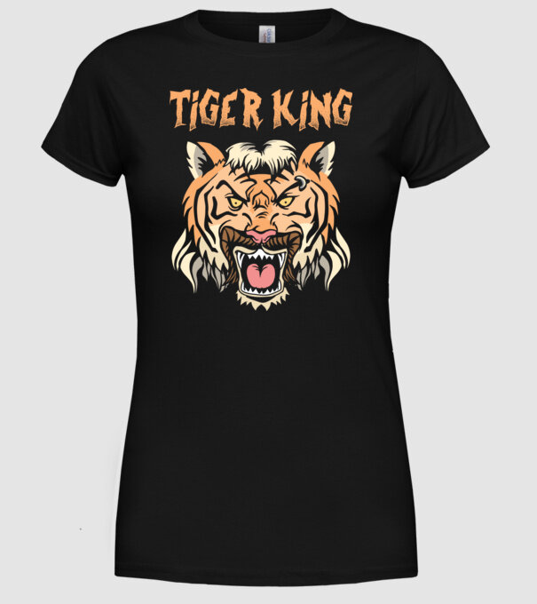 Tiger King model negru pe tricou