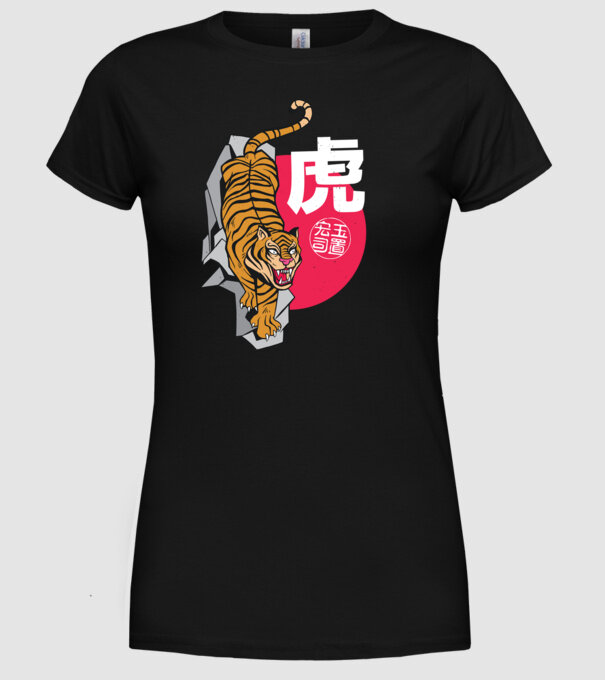 Tigru model negru pe tricou