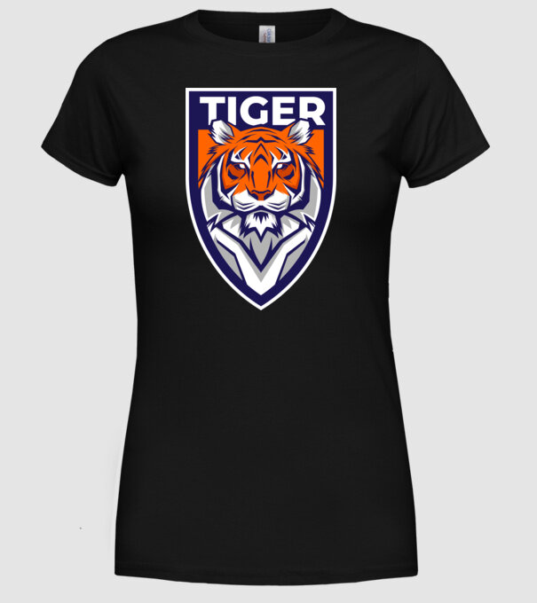 Stemă Tigru model negru pe tricou