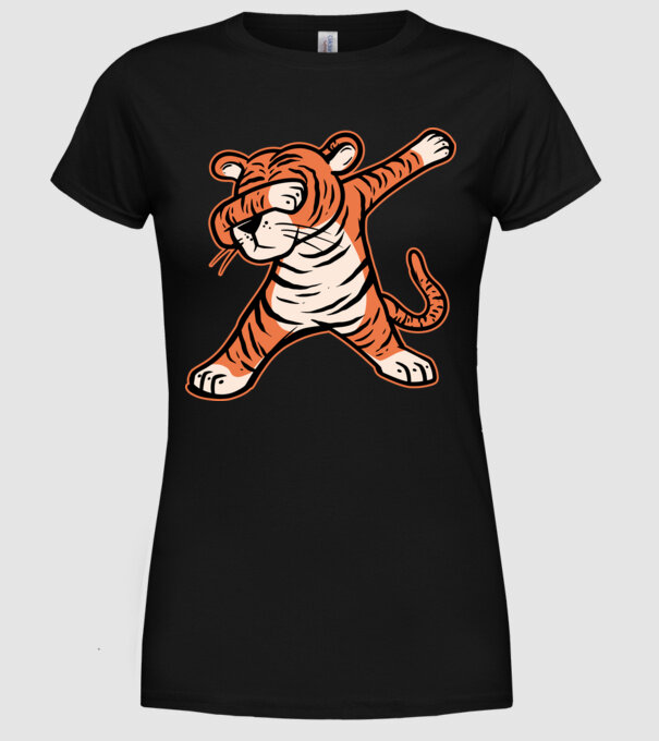 Tigru DAB model negru pe tricou
