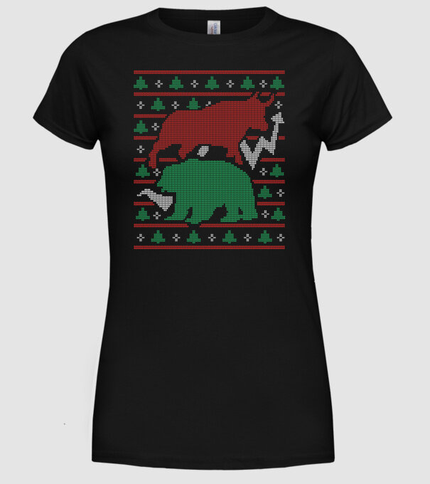 Pulover urât Bursa de valori model negru pe tricou