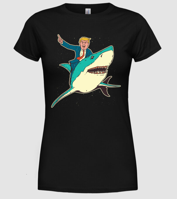 Trump Rechin model negru pe tricou