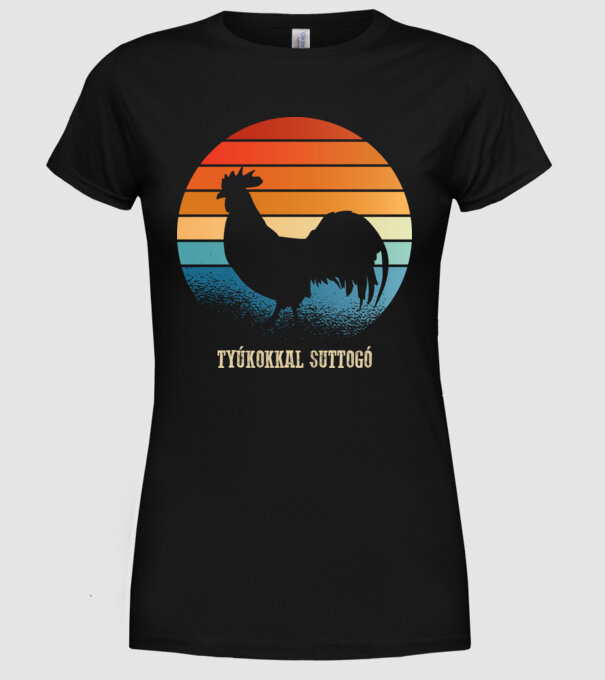 șoptind cu găinile model negru pe tricou