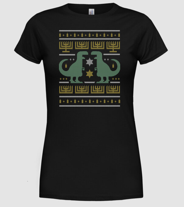 Dinozaur Pulover urât model negru pe tricou