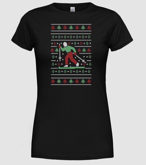 Schi fond Pulover urât model negru pe tricou