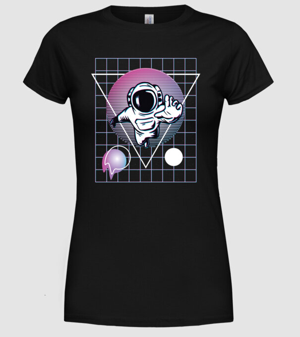 Astronaut Abstract model negru pe tricou