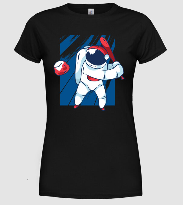 Baseball Astronaut model negru pe tricou
