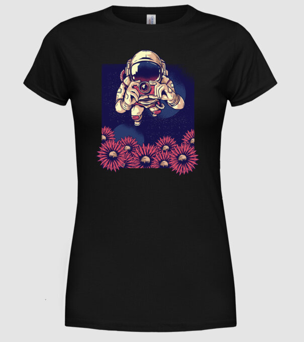 Astronaut Fotograf model negru pe tricou